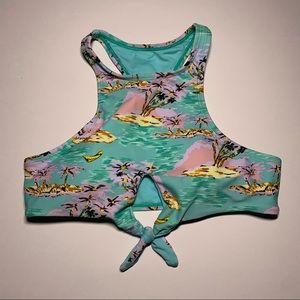 XS Skinny dip front tie high neck bikini top